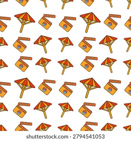 Traditional Korean Cultural Elements Seamless Pattern