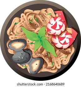 Traditional korean fish cake. Odeng dish icon