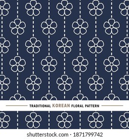 Traditional Korean floral pattern. This is a simple vector illustration with harmonious blend of retro and modern styles. The color can be changed if needed. Eps10 vector.