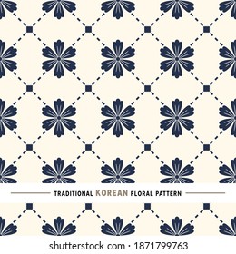 Traditional Korean floral pattern. This is a simple vector illustration with harmonious blend of retro and modern styles. The color can be changed if needed. Eps10 vector.