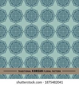 Traditional Korean floral pattern. This is a simple vector illustration with harmonious blend of retro and modern styles. The color can be changed if needed. Eps10 vector.