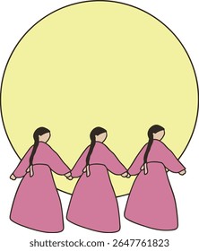 It is a traditional Korean folk game where people spin around under the full moon.