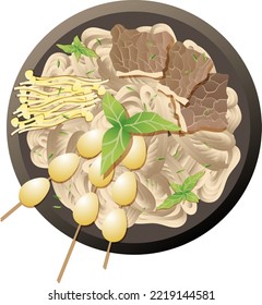 Traditional korean food plate. Asian dish top view