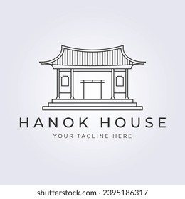 Traditional Korean Hanok house logo design, suitable for accommodation or restaurant branding