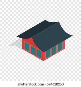 Traditional Korean House Isometric Icon 3d On A Transparent Background Vector Illustration