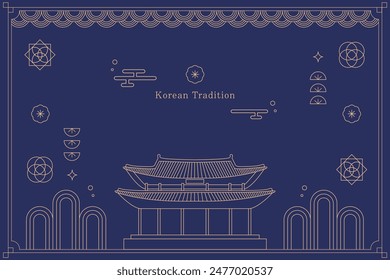 It is a traditional Korean line illustration design.