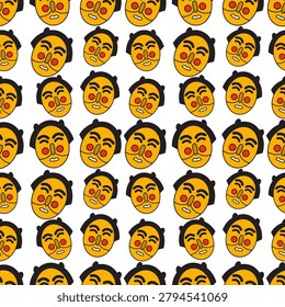 Traditional Korean Mask Seamless Pattern Design