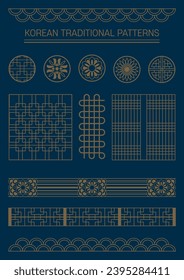 Traditional Korean patterns and icons. Asian patterns. 