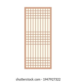 Traditional Korean Screen Partition, Korean Screen, Room Divider, Wood Door, Korean Wood Door, Korean Hanok, Korea Architecture, Vector Illustration Background