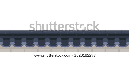 Traditional Korean stone wall banner isolated on white background. Korean traditional design element vector illustration.