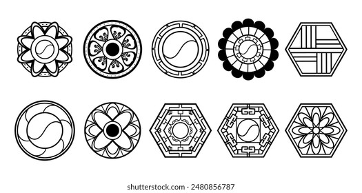 Kollektion des traditionellen koreanischen Symbolsatzes