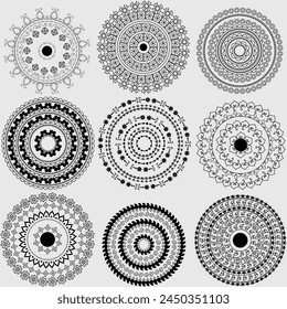 Traditional korean symbols korea pattern vector