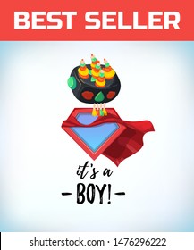 Traditional korean women hat. Its a boy in vintage style. Comic style. Cartoon Vector illustration.