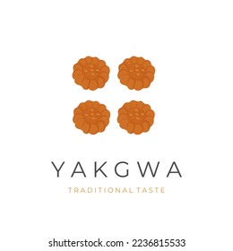 Traditional Korean Yakgwa Cake Illustration Logo