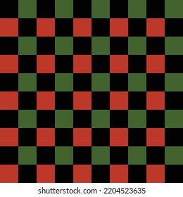 Traditional Kwanzaa festival symbol - Mkeka Mat ornament. seamless pattern vector background with black, red, green checkerboard grid. Ethnic African background, textile design, wallpaper