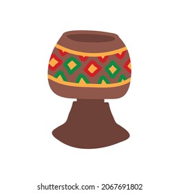 Traditional Kwanzaa symbols. Kikombe cha Umoja means Cup of Unity. Isolated on white background. African American holiday