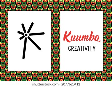 Traditional Kwanzaa symbols. Kuumba means Creativity. Isolated on white background.