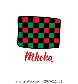 Traditional Kwanzaa Symbols. Mkeka Means The Mat. Isolated On White Background. African American Holiday