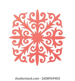 Traditional Kyrgyz ethnic ornament in abstract symmetrical style. Inspired by nomadic heritage and cultural patterns. Perfect for decor, textile, and design.