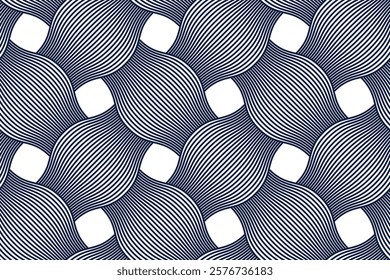 Traditional lacing wicker seamless pattern, vector weaving geometric repeat abstract background, interlacing rattan knitting tiling wallpaper.