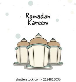 Traditional Lamps decorated background with space for your text, Vector for Muslim Community Festivals concept.