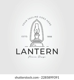 traditional lantern or kerosene lamp logo vector illustration design