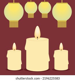 traditional lanterns and candles light