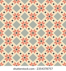 Traditional Latvian embroidery seamless pattern, vector illustration