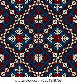 Traditional Latvian embroidery seamless pattern, vector illustration