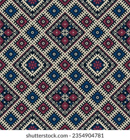 Traditional Latvian embroidery seamless pattern, vector illustration