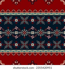Traditional Latvian embroidery seamless pattern, vector illustration
