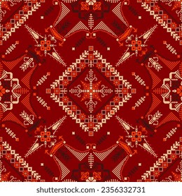 Traditional Latvian embroidery seamless pattern, vector illustration