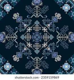 Traditional Latvian embroidery seamless pattern, vector illustration