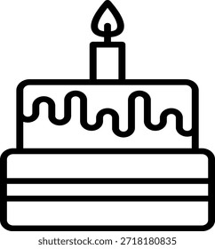 El icono tradicional de pastel de capas tiene un significado simbólico, perfecto para marcar un aniversario u ocasión especial.