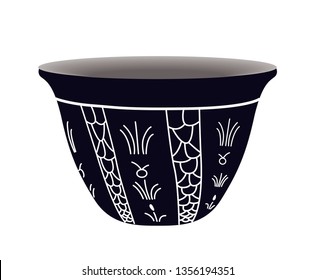 Traditional Lebanese, Turkish Coffee Cup Black 3D - Illustration Icon Isolated 