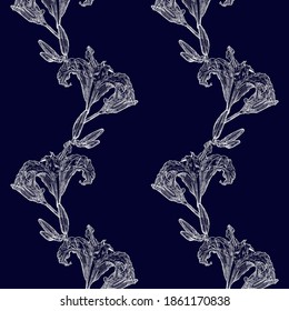 traditional lilium vector pattern illustration