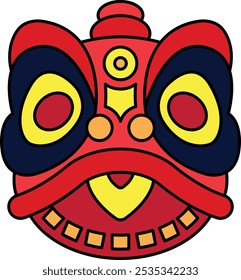 Traditional Lion Dance Icon Representing Cultural Celebration, Festivity, and Good Fortune, Perfect for Highlighting Chinese New Year, Festivals, and Performances with a Vibrant and Energetic Design.