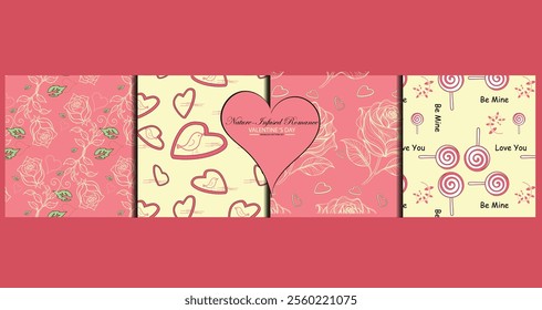 Traditional love  roses, hearts, and lovebirds fresh, earthy tones, modern boho vintage décor styles for  floral prints ,gift wrap, stationery, eco-friendly products, boho-themed shops, florists