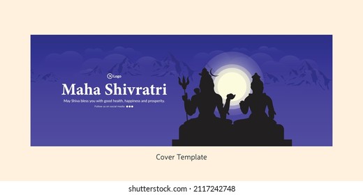 Traditional maha shivratri cover page design template.