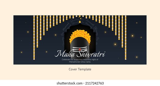 Traditional maha shivratri cover page design template.