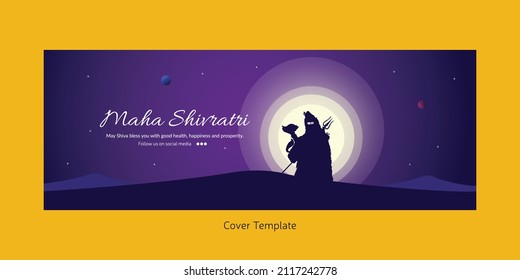 Traditional maha shivratri cover page design template.