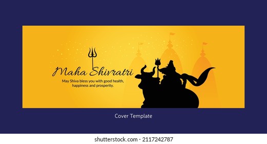 Traditional maha shivratri cover page design template.