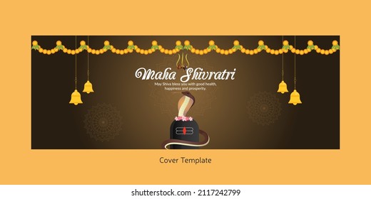 Traditional maha shivratri cover page design template.