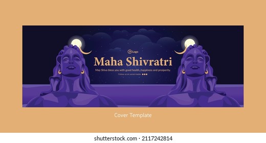 Traditional maha shivratri cover page design template.