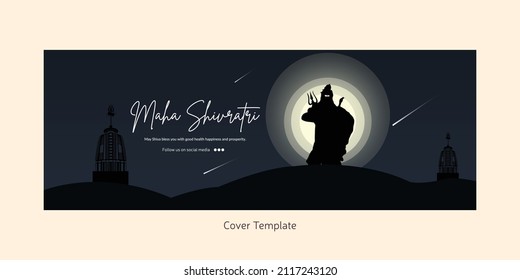 Traditional maha shivratri cover page design template.