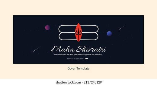 Traditional maha shivratri cover page design template.