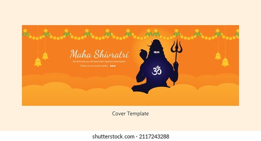 Traditional maha shivratri cover page design template.