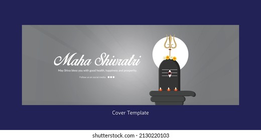 Traditional maha shivratri hindu festival cover page template.