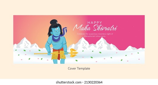 Traditional maha shivratri hindu festival cover page template.