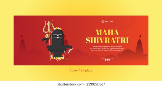 Traditional maha shivratri hindu festival cover page template.